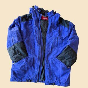 Old Navy Vintage Windbreaker Jacket Men’s Small Blue Black Hooded